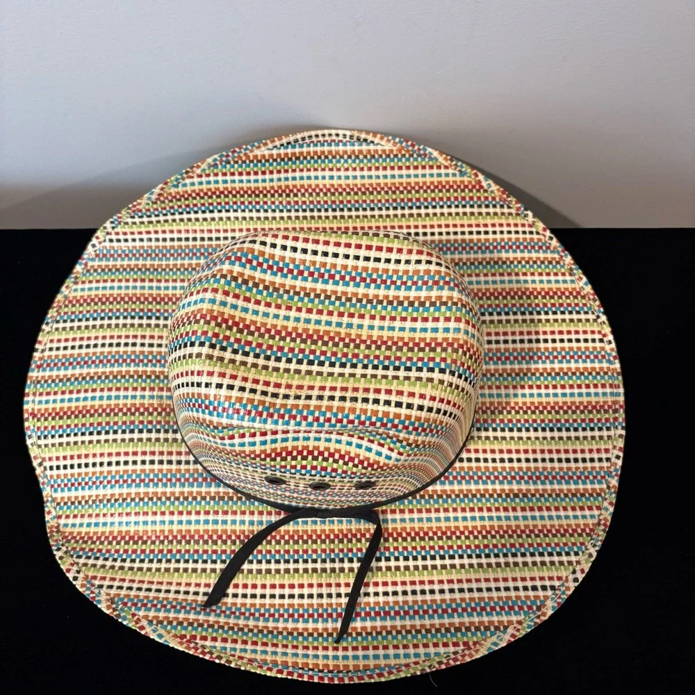 Kid’s Ariat Multicolor Woven Straw Western Cowboy Rodeo Hat